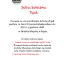 Zebranie wiejskie Sołectwa Tujsk - 20.10.2025 r.