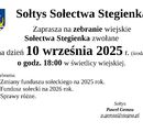 Zebranie wiejskie Sołectwa Stegienka - 10.09.2025 r.