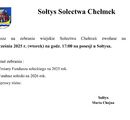 Zebranie wiejskie Sołectwa Chełmek - 16.09.2025 r.