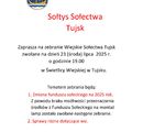 Zebranie wiejskie Sołectwa Tujsk - 23.07.2025 r.