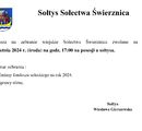 Zebranie wiejskie Sołectwa Świerznica – 03.04.2024 r.