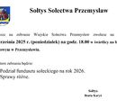 Zebranie wiejskie Sołectwa Przemysław - 15.09.2025 r