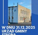 Komunikat.Godziny otwarcia Urzędu Gminy w dn. 31.12.2025
